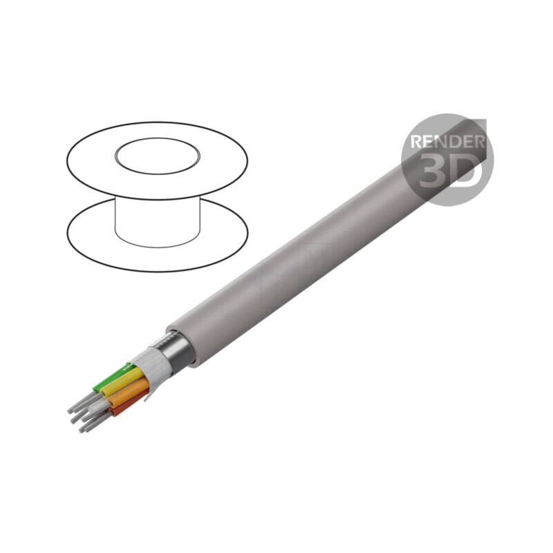 Cablu; EcoCable Mini; 6x28AWG; ecranat,folie Al-PET; MPPE; 300V