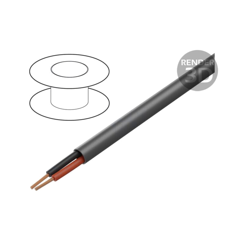 Cablu; EcoCable Mini; 2x20AWG; neecranat; 300V; 305m; Cu; litat Cablu; EcoCable Mini; 2x20AWG; neecranat; 300V; 305m; Cu; litat