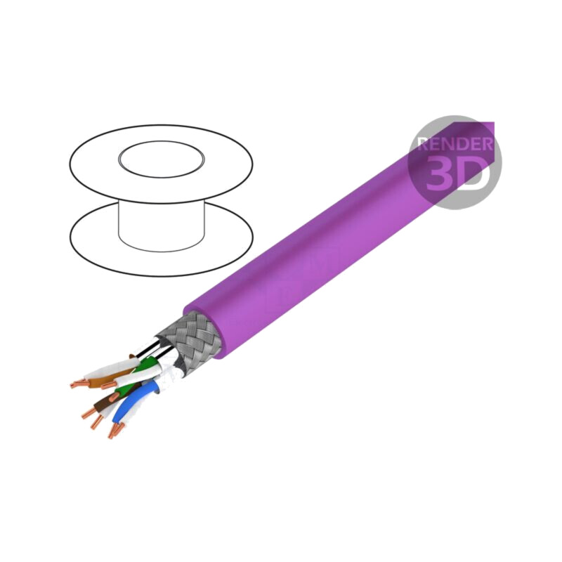 Cablu; S/FTP; Ethernet industrial,PROFINET; 7a; sârmă; Cu; LSZH