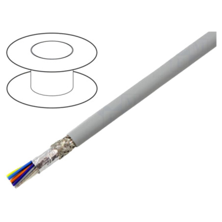 Cablu; EcoCable Mini; 15x20AWG; MPPE; gri închis; 300V; 30,5m