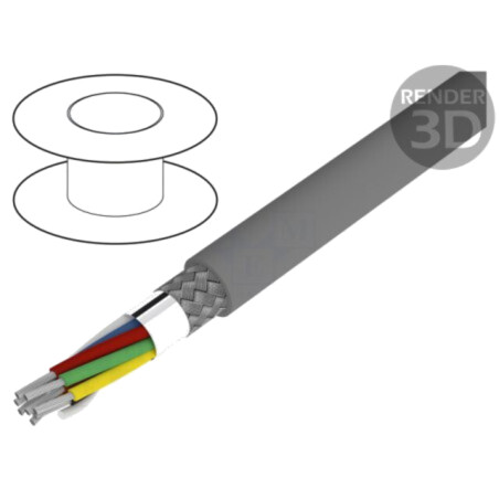 Cablu; Alpha Essential C&C; 8x22AWG; PVC; gri închis; 300V; 305m