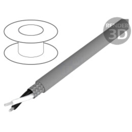 Cablu; Alpha Essential C&C; 2x20AWG; PVC; gri închis; 600V; 305m