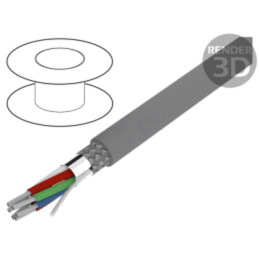Cablu; Alpha Essential C&C; 6x22AWG; PVC; gri închis; 300V; 305m