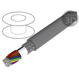 Cablu; Alpha Essential C&C; 20x20AWG; PVC; gri închis; 600V; 30,5m