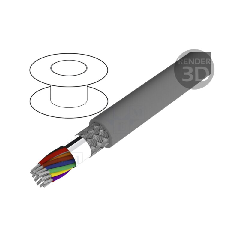 Cablu; Alpha Essential C&C; 20x20AWG; PVC; gri închis; 600V; 30,5m