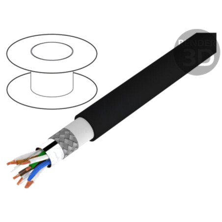Cablu; Alpha Essential Flexing Ethernet,S/FTP; 4x2x26AWG; 5e