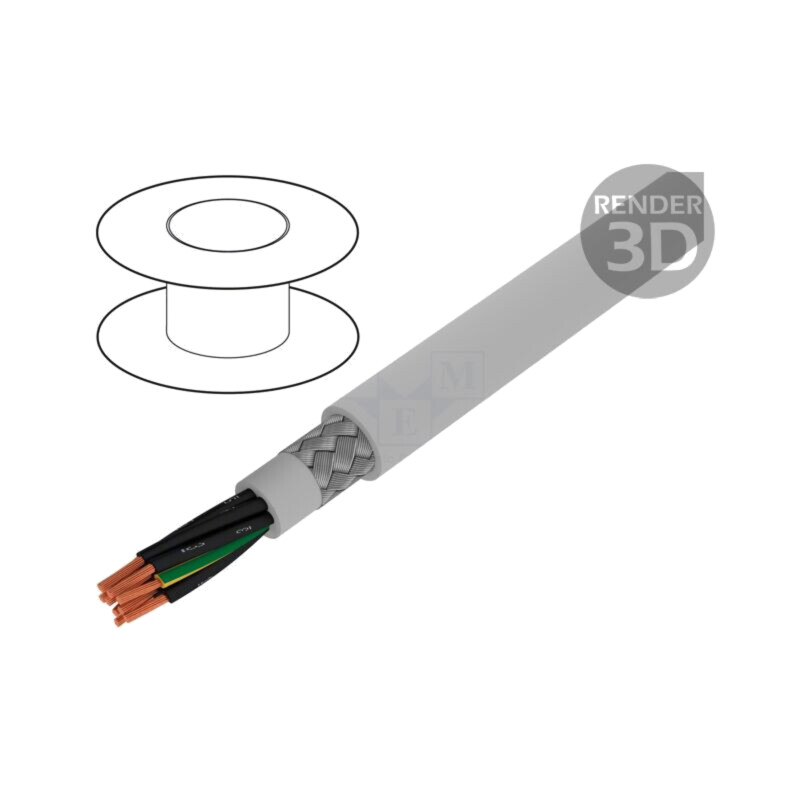Cablu; Pro-Met; 9G1,5mm2; ecranat,tresă de cupru cositorit; PVC Cablu; Pro-Met; 9G1,5mm2; ecranat,tresă de cupru cositorit; PVC
