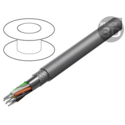 Cablu; Pro-Tekt; 8x16AWG; PVC; gri închis; 300V; 50m; 164ft
