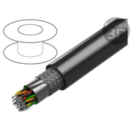 Cablu; Alpha Essential C&C; 18x2x28AWG; RS232,RS422,RS485; litat