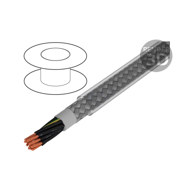 Cablu; Pro-Met; 12G1mm2; ecranat,tresă de cupru cositorit; PVC Cablu; Pro-Met; 12G1mm2; ecranat,tresă de cupru cositorit; PVC