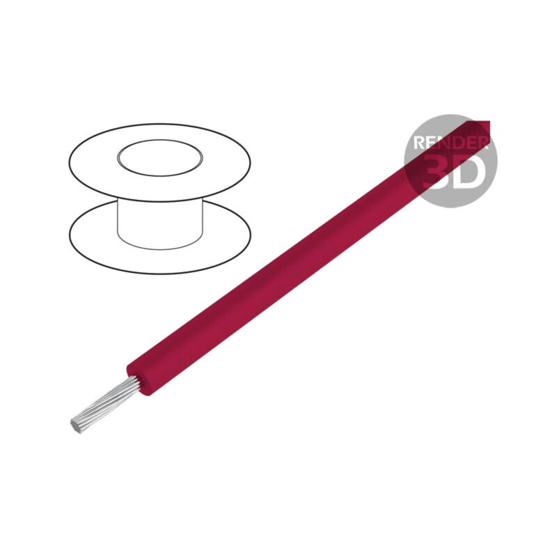 Cablu; Lead Wire; litat; Cu; EPDM; roşu; 5kV; -30÷90°C; 305m; 1000ft