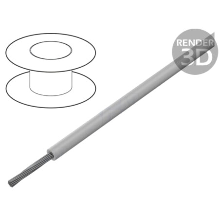 Cablu; HookUp Wire; litat; Cu; 16AWG; PVC; gri închis; 300V; 305m