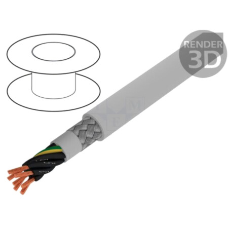Cablu; Pro-Met; 7G1,5mm2; ecranat,tresă de cupru cositorit; PVC