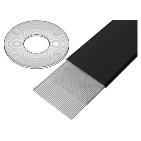Cablu: cabluri bandă; 1,27mm; litat; Cu; PVC; negru; 30,5m; 20x28AWG