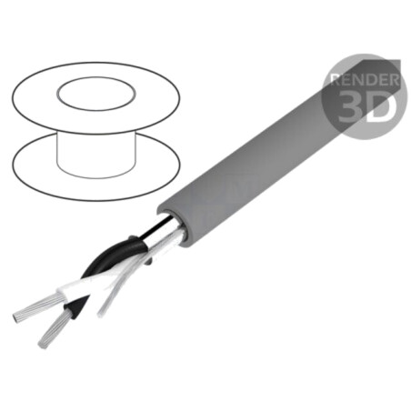 Cablu; Alpha Essential C&C; 2x18AWG; ecranat,folie Al-PET; PVC