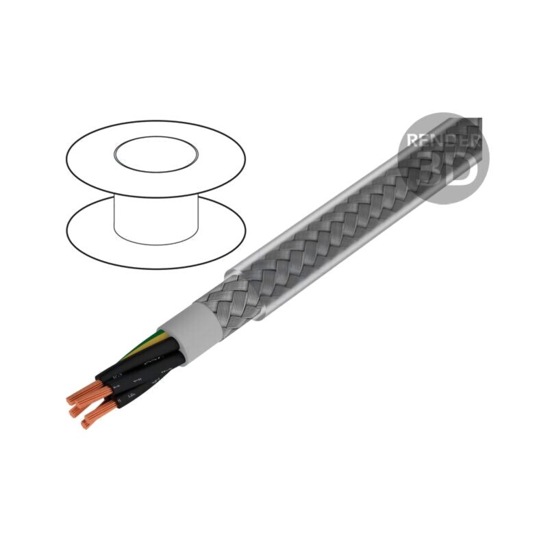 Cablu; Pro-Met; 5G1,5mm2; ecranat,tresă de cupru cositorit; PVC