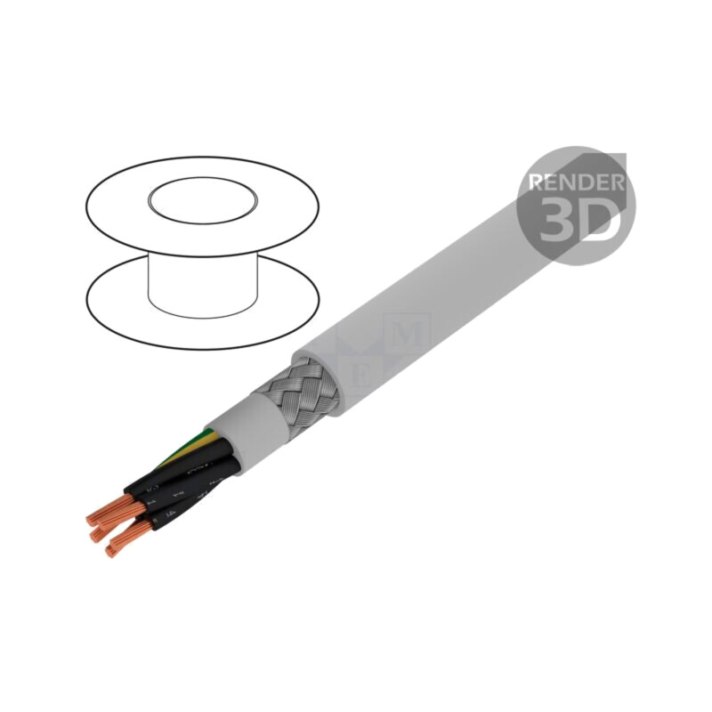 Cablu; Pro-Met; 5G1,5mm2; ecranat,tresă de cupru cositorit; PVC
