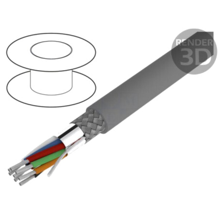 Cablu; Alpha Essential C&C; 12x2x22AWG; PVC; gri închis; 300V