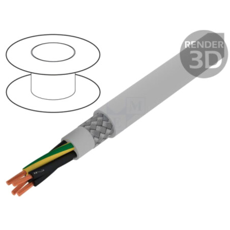 Cablu; Pro-Met; 4G1,5mm2; ecranat,tresă de cupru cositorit; PVC