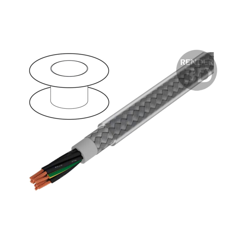 Cablu; Pro-Met; 9G1,5mm2; ecranat,tresă de cupru cositorit; PVC Cablu; Pro-Met; 9G1,5mm2; ecranat,tresă de cupru cositorit; PVC
