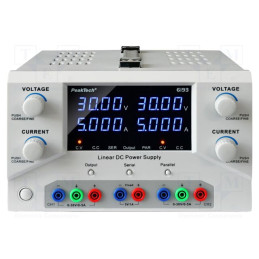 Alimentator: de laborator; multicanal; Ch: 2; 0÷30VDC; 0÷5A; 0÷5A