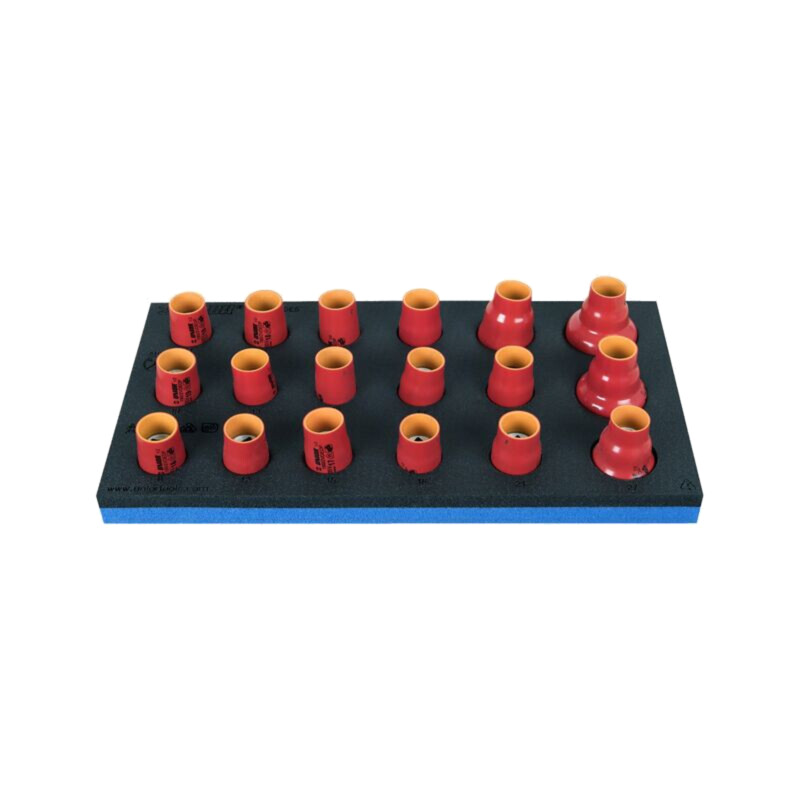Set chei; 6-puncte,izolată,tubulară; Fixare: 1/2"; 18buc. Set chei; 6-puncte,izolată,tubulară; Fixare: 1/2"; 18buc.