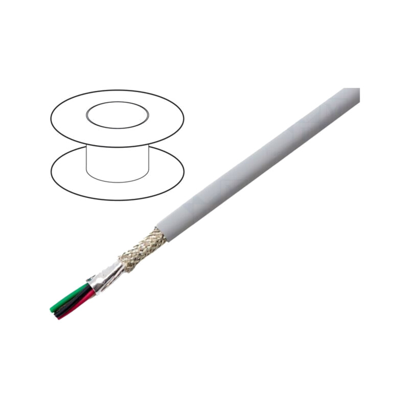 Cablu; EcoCable Mini; 4x24AWG; MPPE; gri închis; 300V; 30,5m; 100ft
