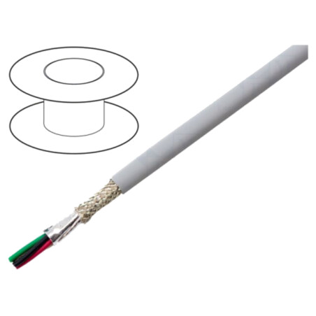 Cablu; EcoCable Mini; 4x24AWG; MPPE; gri închis; 300V; 30,5m; 100ft