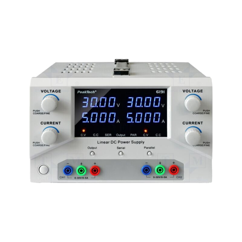 Alimentator: de laborator; multicanal; Ch: 2; 0÷30VDC; 0÷5A; 0÷5A Alimentator: de laborator; multicanal; Ch: 2; 0÷30VDC; 0÷5A; 0÷5A