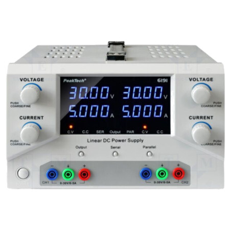 Alimentator: de laborator; multicanal; Ch: 2; 0÷30VDC; 0÷5A; 0÷5A