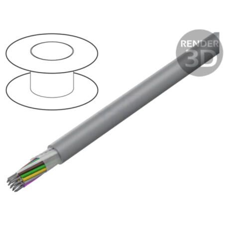 Cablu; Pro-Tekt; 20x24AWG; neecranat; 300V; 50m; Cu; litat; 164ft
