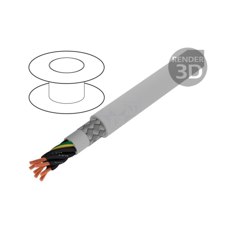 Cablu; Pro-Met; 7G0,5mm2; ecranat,tresă de cupru cositorit; PVC