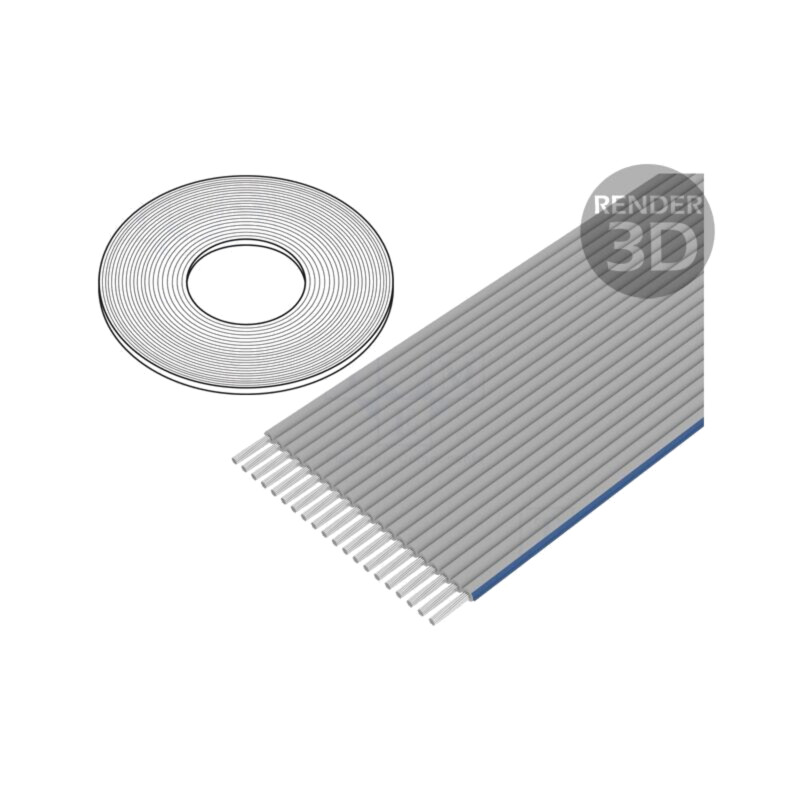 Cablu: cabluri bandă; 1,27mm; litat; Cu; neecranat; PO; gri deschis Cablu: cabluri bandă; 1,27mm; litat; Cu; neecranat; PO; gri deschis