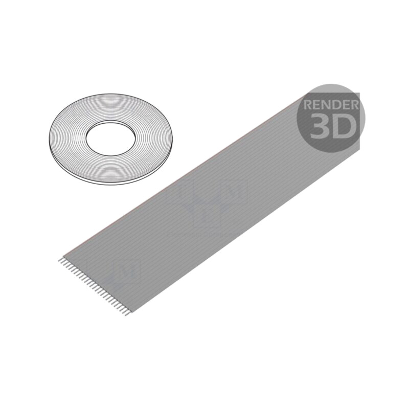 Cablu: cabluri bandă; 1,27mm; litat; Cu; neecranat; PVC; gri; 100m
