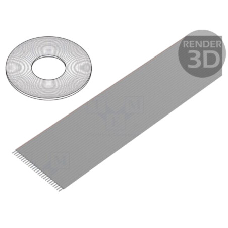 Cablu: cabluri bandă; 1,27mm; litat; Cu; neecranat; PVC; gri; 100m