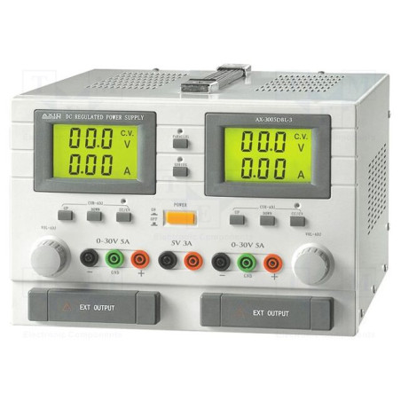 Alimentator: de laborator; liniar,multicanal; 0÷30VDC; 0÷5A; 0÷5A
