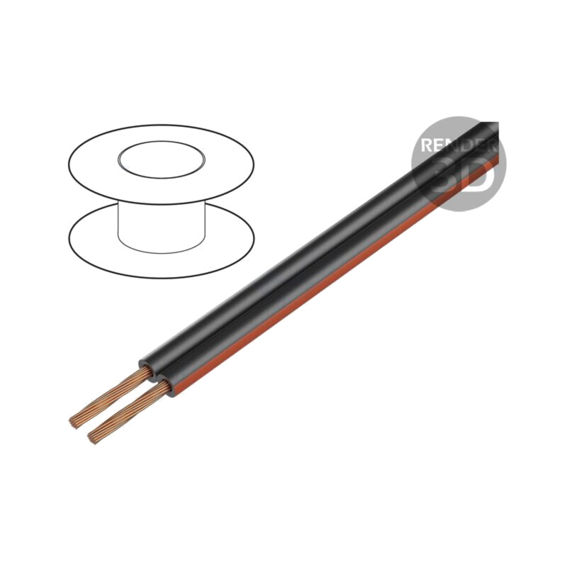 Cablu: cablu pt.difuzor; TLYp; 2x2,5mm2; litat; Cu; negru; PVC