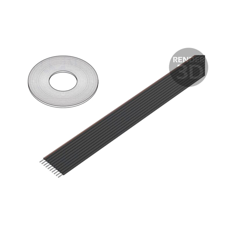 Cablu: cabluri bandă; 1mm; litat; Cu; neecranat; PVC; negru; 30m