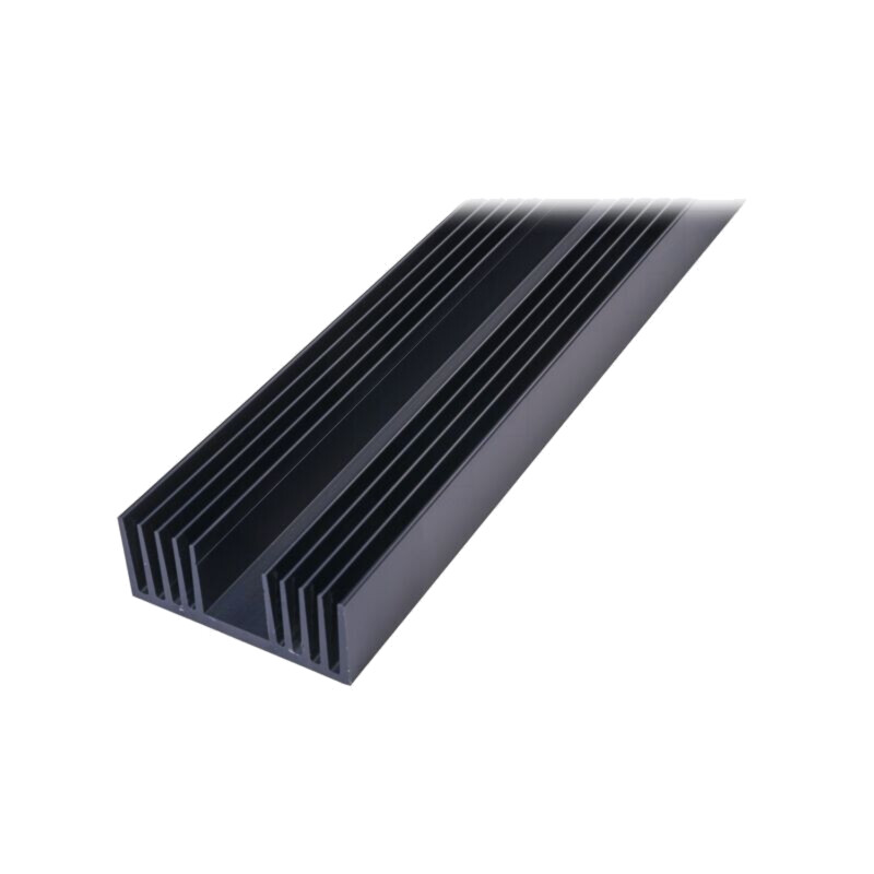 Radiator: extrudat; U; neagră; L: 1000mm; W: 120mm; H: 50mm; aluminiu