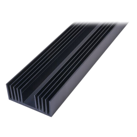 Radiator: extrudat; U; neagră; L: 1000mm; W: 120mm; H: 50mm; aluminiu