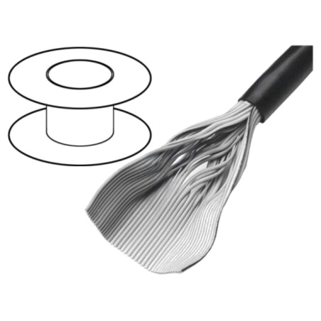 Cablu: cabluri bandă; rotund; 1,27mm; litat; Cu; neecranat; PVC