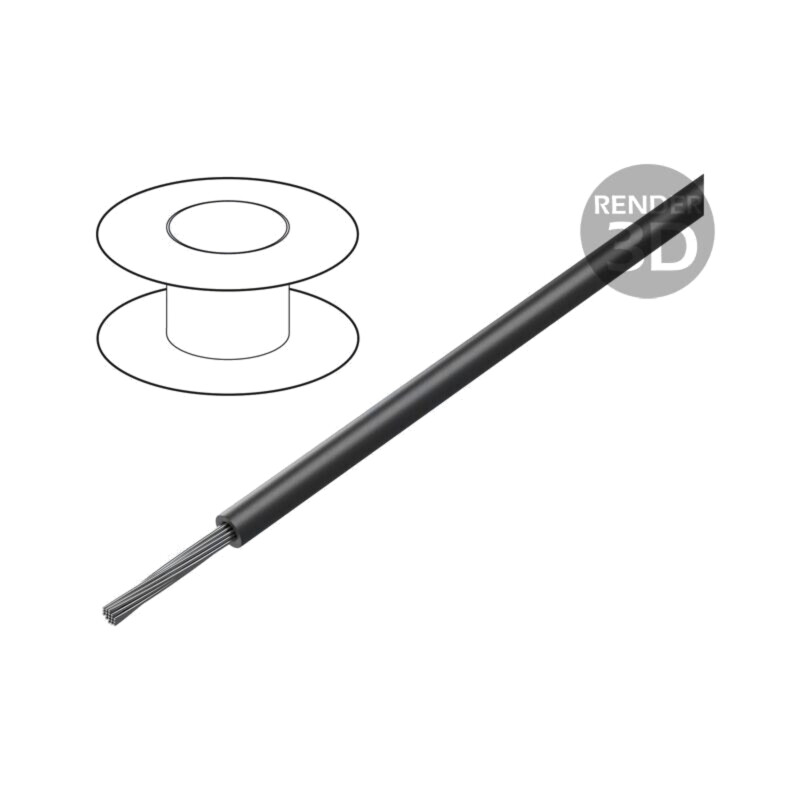 Cablu; HookUp Wire; litat; Cu; 16AWG; PVC; negru; 600V; 305m; 1000ft Cablu; HookUp Wire; litat; Cu; 16AWG; PVC; negru; 600V; 305m; 1000ft