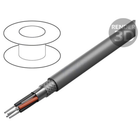 Cablu; Xtra Guard® Flex; 2x2x26AWG; PVC; gri închis; 300V; 30,5m