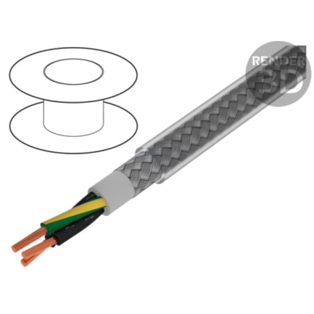 Cablu; Pro-Met; 3G1mm2; ecranat,tresă de cupru cositorit; PVC
