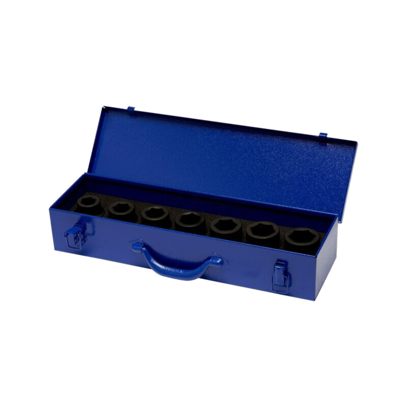Set chei; 6-puncte,tubulară,cu impact; Fixare: 1"; 7buc.