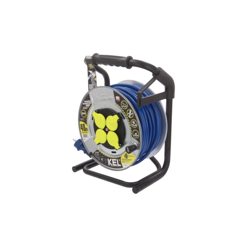 Prelungitor alimentare; 3x2,5mm2; Prize: 4; PUR; albastru; 40m; 16A