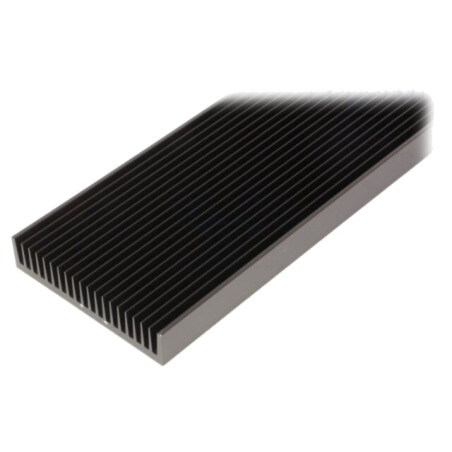 Radiator: extrudat; cu aripioare; neagră; L: 1000mm; W: 200mm
