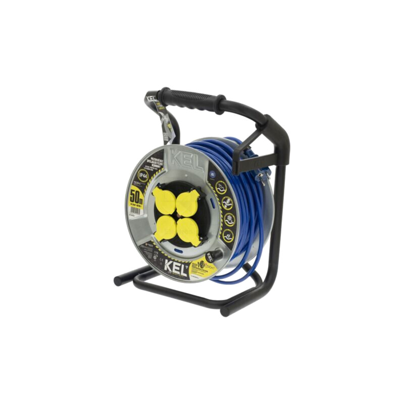 Prelungitor alimentare; 3x1,5mm2; Prize: 4; PUR; albastru; 50m; 16A Prelungitor alimentare; 3x1,5mm2; Prize: 4; PUR; albastru; 50m; 16A