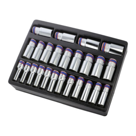 Set chei; 12-puncte,tubulară; Fixare: 1/2"; 25buc.