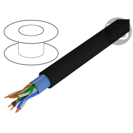Cablu; Alpha Essential Flexing Ethernet,U/UTP; 4x2x24AWG; 5e
